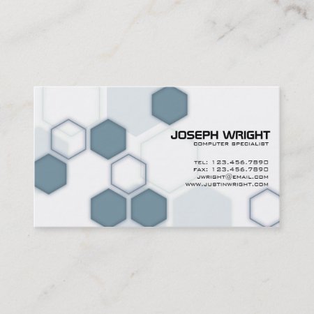 Hexagons - Blue Business Card