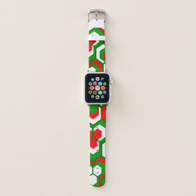 Hexagons Flowers  Apple Watch Band (Front)