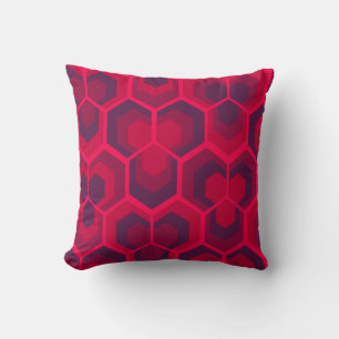 Hexagons Flowers  Throw Pillow