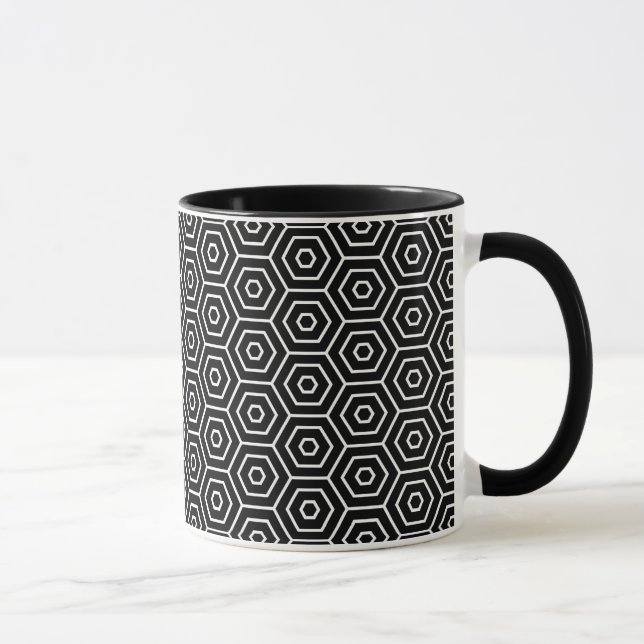 Hexagons texture geometric pattern mug (Right)