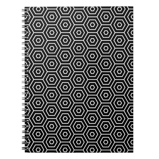 Hexagons texture geometric pattern notebook (Front)