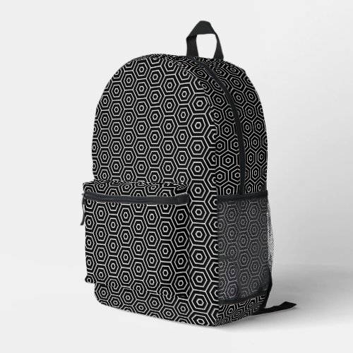 Hexagons texture geometric pattern printed backpack