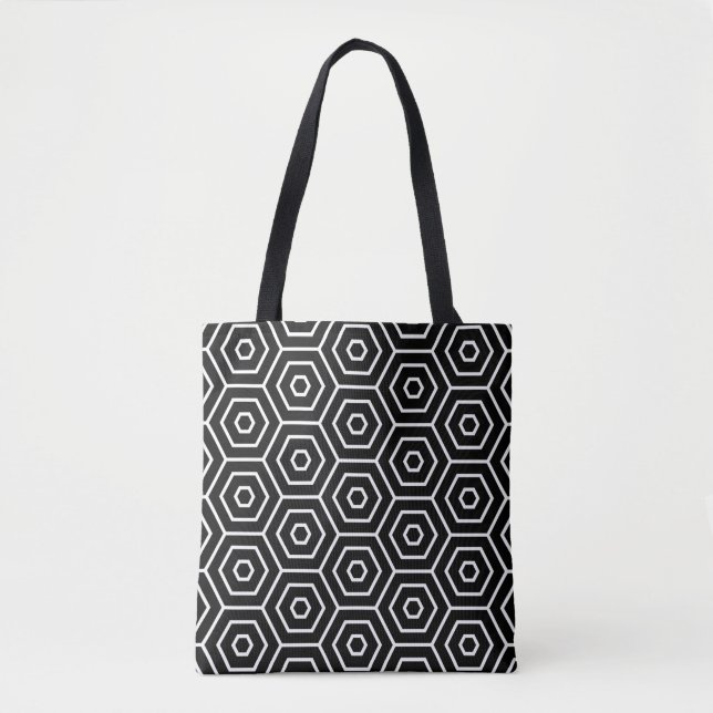 Hexagons texture geometric pattern tote bag (Front)