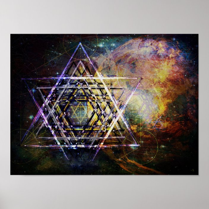 Hexagram sacred geometry symbol hexagram poster | Zazzle.com