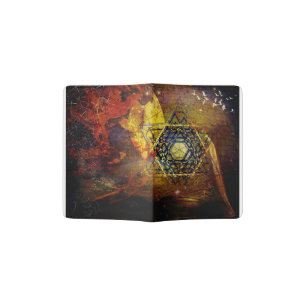 Hexagram sacred geometry symbol passport holder