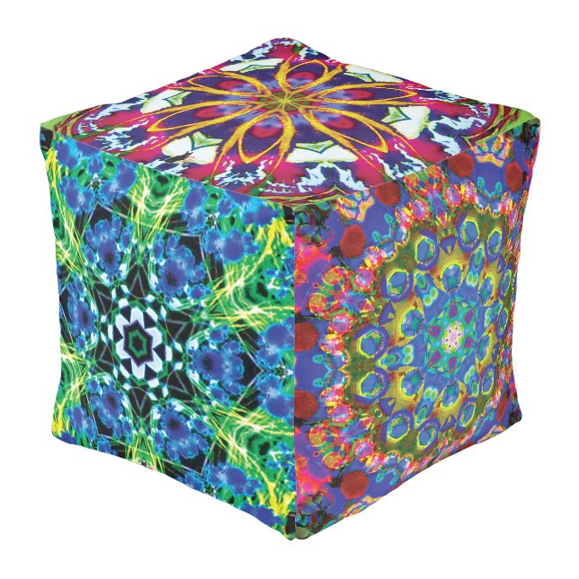 Hexahedron Gamma Kaleid Pouf (Angled Front)