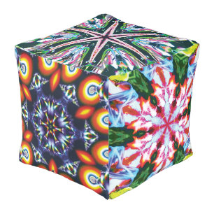Hexahedron Kappa Kaleid Pouf