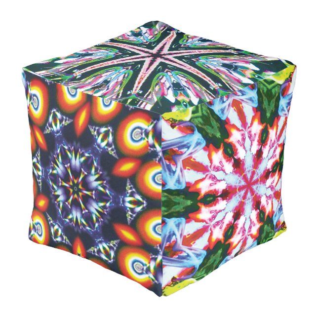Hexahedron Kappa Kaleid Pouf (Angled Front)