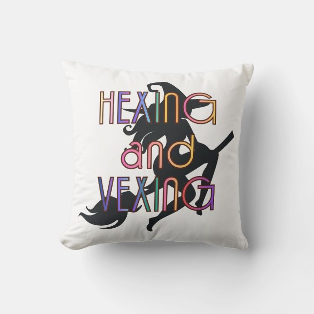 HEXING AND VEXING Witchcore Design Throw Pillow (Front)