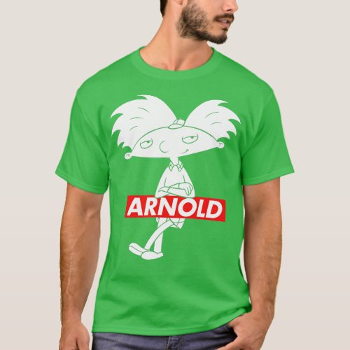 Hey Arnold In Red Box Arnold Posing With Arms Cros T_Shirt