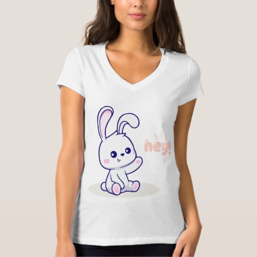 Hey baby bunny saying baby bunny print cute baby T_Shirt