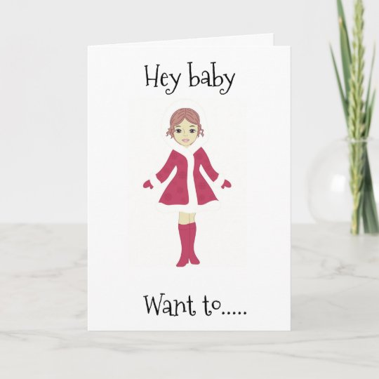 HEY BABY WANT TO MEET ME UNDER THE MISTLETOE CARD Zazzle