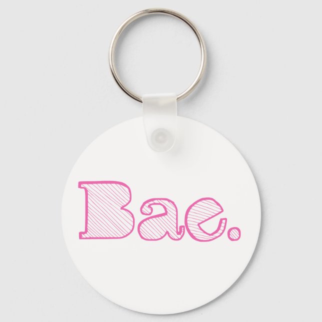 Hey Bae. girlfriend boyfriend slang Keychain (Front)