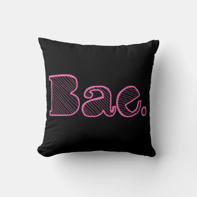 Hey Bae. girlfriend boyfriend slang Throw Pillow (Front)