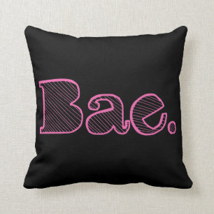 Hey Bae. girlfriend boyfriend slang Throw Pillow