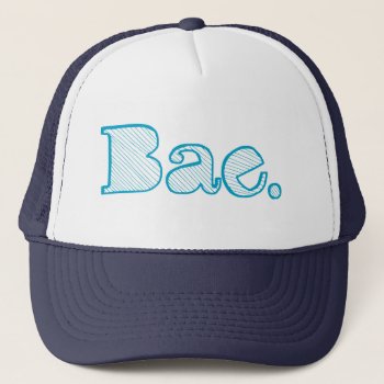 Hey Bae. Girlfriend Boyfriend Slang Trucker Hat by spacecloud9 at Zazzle