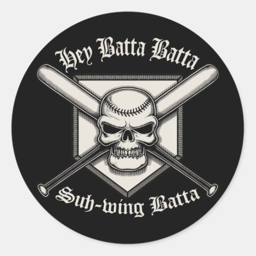 Hey Batta Batta Classic Round Sticker
