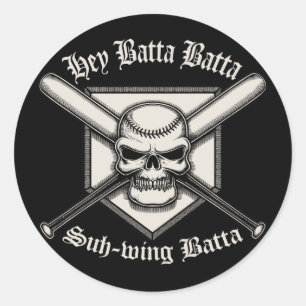 Hey Batta Batta Classic Round Sticker
