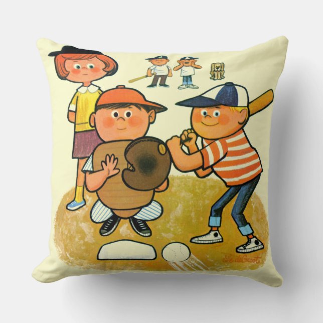 Hey Batter! Throw Pillow (Front)