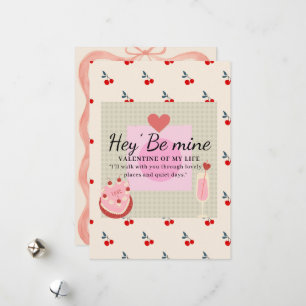 Hey" Be My Valentine Holiday Card