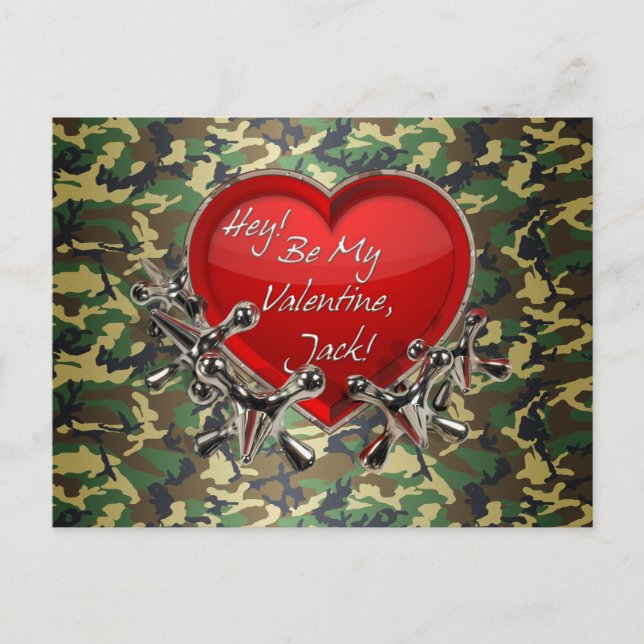 Hey...Be My Valentine, Jack! Holiday Postcard (Front)