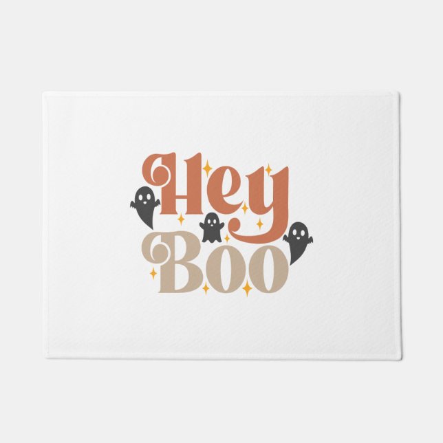 Hey Boo Boho Halloween Hey Boo Ghost Doormat (Front)