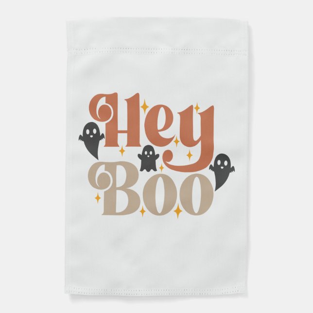 Hey Boo Boho Halloween Hey Boo Ghost Garden Flag (Front)