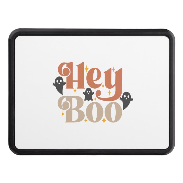 Hey Boo Boho Halloween Hey Boo Ghost Hitch Cover (Front)