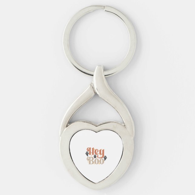 Hey Boo Boho Halloween Hey Boo Ghost Keychain (Front)