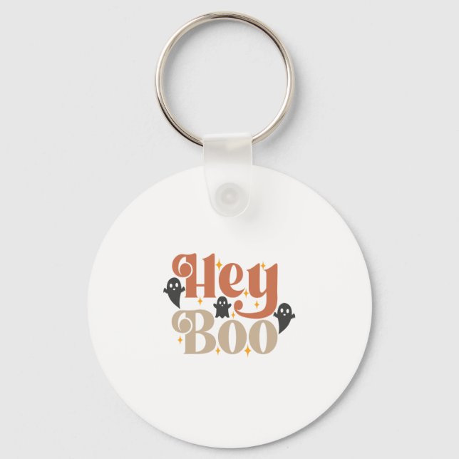 Hey Boo Boho Halloween Hey Boo Ghost Keychain (Front)