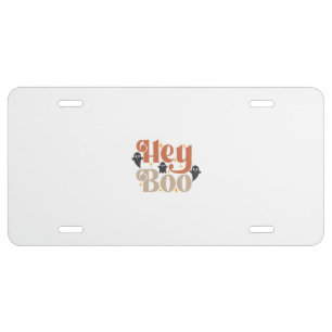 Hey Boo Boho Halloween Hey Boo Ghost License Plate