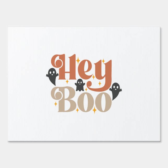 Hey Boo Boho Halloween Hey Boo Ghost Sign (Front)