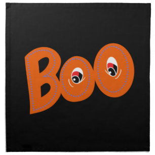 Hey Boo Did I Scare You Too Typography Drawing Art Cloth Napkin