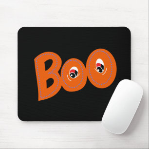 Hey Boo Did I Scare You Too Typography Drawing Art Mouse Pad