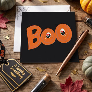 Hey Boo Did I Scare You Typography Drawing Art Card