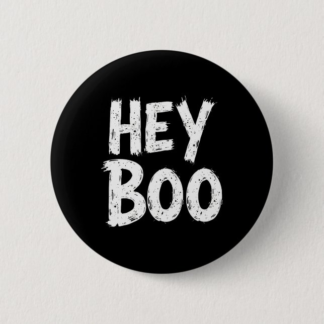 Hey Boo Funny Halloween Ghost  Button (Front)