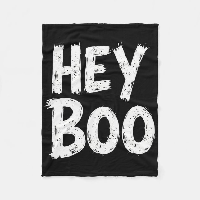 Hey Boo Funny Halloween Ghost  Fleece Blanket (Front)