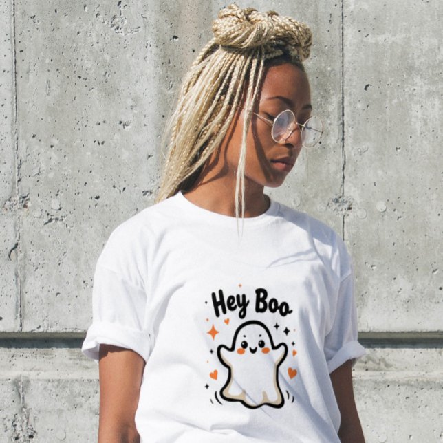 Hey Boo Funny Halloween Ghost Women’s T-Shirt  Tri-Blend Shirt (Creator Uploaded)