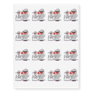Hey Boo Funny Halloween Gif Temporary Tattoos