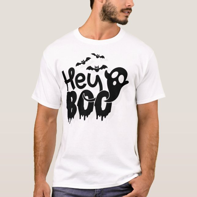 Hey Boo Funny Halloween T-Shirt (Front)