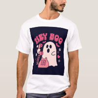 Hey Boo Funny Pink Ghost Vintage Phone Retro Hallo