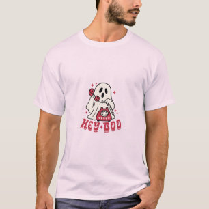 Hey Boo Funny Vintage Rotary Phone Ghost Halloween T-Shirt
