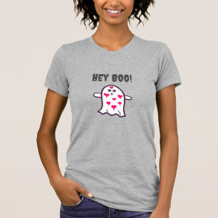 Hey Boo! Ghost Covered in Hearts T-Shirt