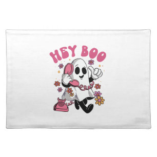 Hey Boo - Groovy Ghost Halloween  Cloth Placemat
