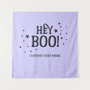 Hey Boo! Halloween Backdrop purple party banner