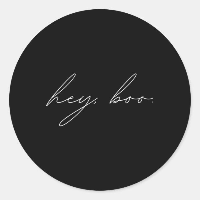 Hey Boo Halloween  Classic Round Sticker (Front)