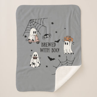 Hey Boo Halloween Funny Ghost Sherpa Blanket