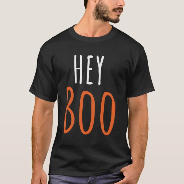 Hey Boo Halloween Ghost Boo T-Shirt (Front)