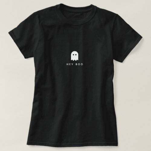 Hey Boo Halloween  Ghost Modern Minimalist Cute T_Shirt