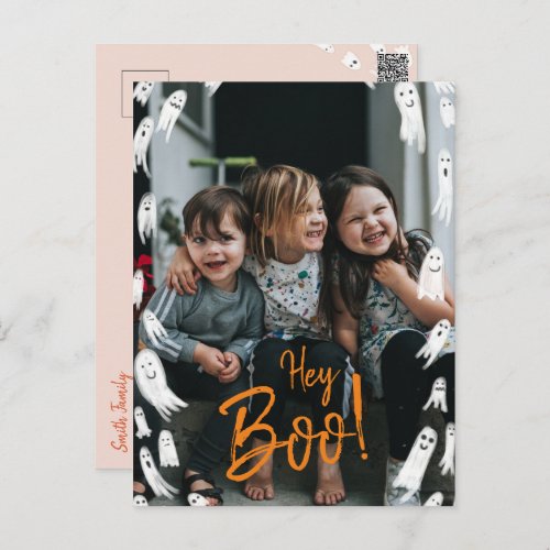 Hey Boo Halloween Ghost Photo Card